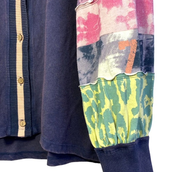 SOLD Free People We The Free Marley Cardigan Tee Top Purple Multi Size Large - Picture 6 of 13
